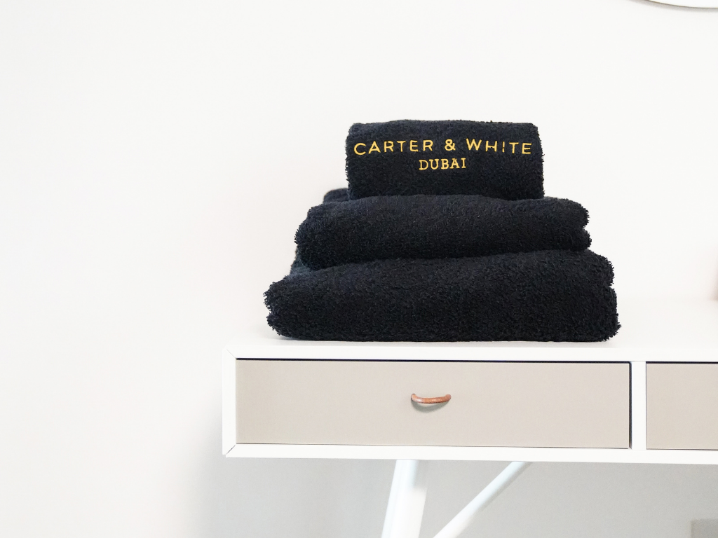 Black towels from Carter & White